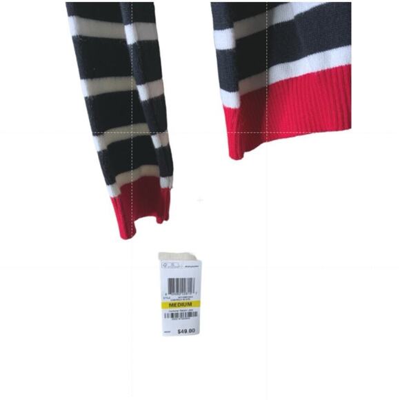 Karen Scott Cardigan Sweater Button-Up Women's Size Medium Long Sleeves Striped - Picture 6 of 8